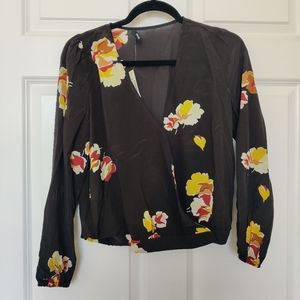 Madewell Floral Cropped Blouse Top